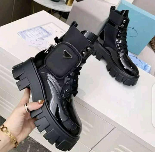 Chunky sole combat boots