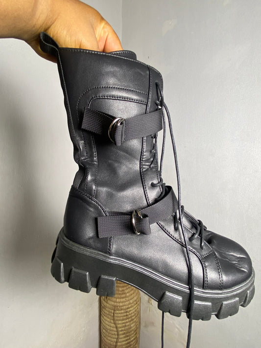 Lace up combat boots